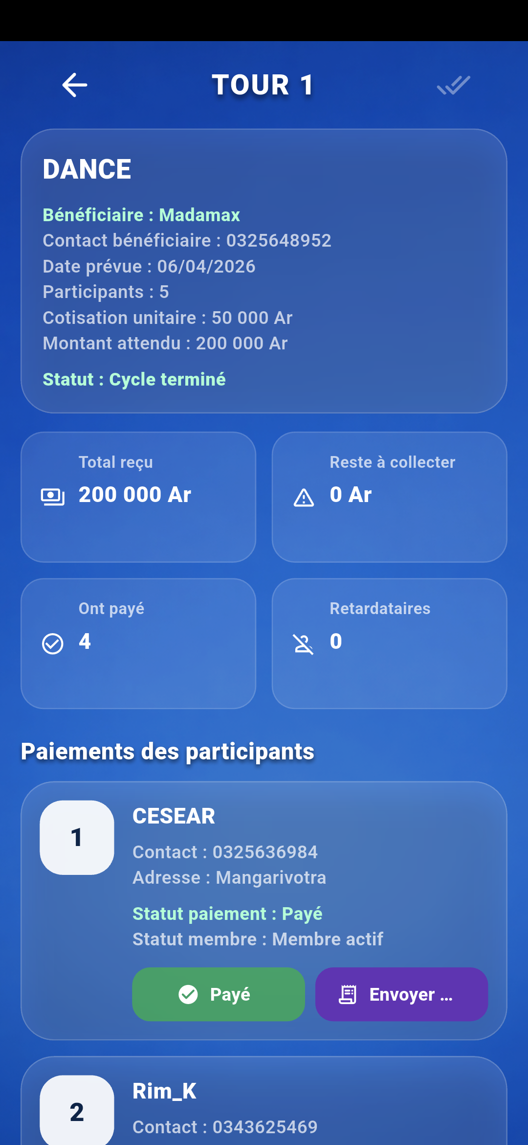 Paiements ANKANDRAY